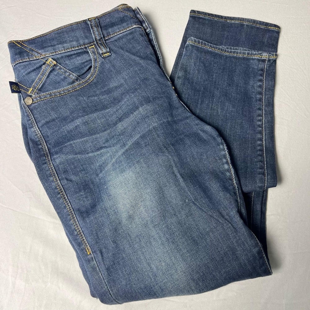 Rock & Republic Kashmiere Crop Blue Studded Denim Jeans Womens 10 R210679